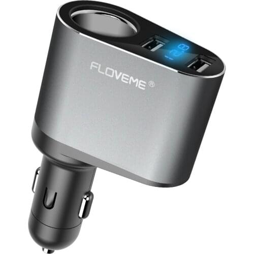 SOONHUA Dual USB Car Charger Cigarette Lighter Socket 5V 3.1A Car Chargers Adapter Support DC 12V-24V Voltage Input