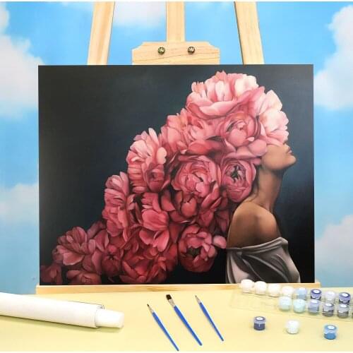 Flower Women DIY Painting By Numbers Set Acrylic Paints 40*50 Boards By Numbers Paintings For Kids Handicraft Art