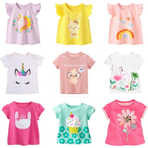 Kids Girls Summer Cartoon Clothes Baby Tshirt Children Unicorn Clothing Kids Graphic T Shirt Tee