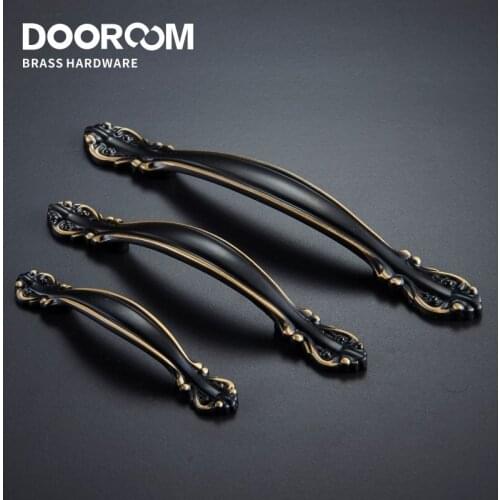 Dooroom Diplopre Brass Furniture Handles Wardrobe Dresser Cupboard Cabinet Door Drawer Shoe Box Pulls American Pastoral Knobs