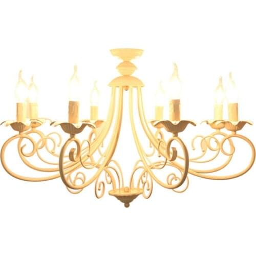 European retro candle chandeliers lights living room lamp restaurant iron study bedroom hanging chain lights dining lighting