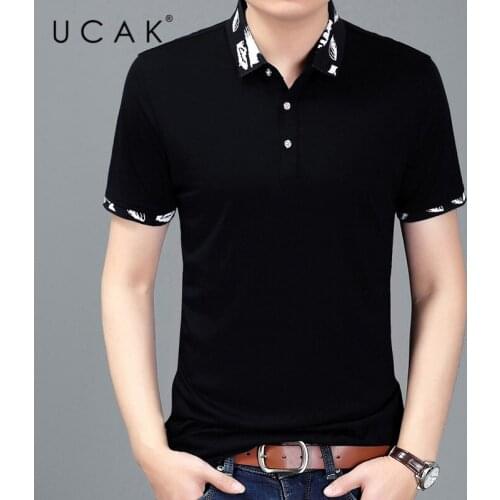 UCAK Brand Streetwear Short Sleeve T-Shirts Men Clothing Summer New Classic Casual Turn-Down Collar Soft T Shirt Homme U5425