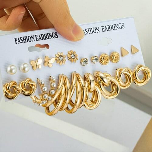 Geometirc Statement Big Acrylic Round Hoop Womens Earrings Set for Women Girls Fashion Earrings 2021 Trendy Accessories Jewelry