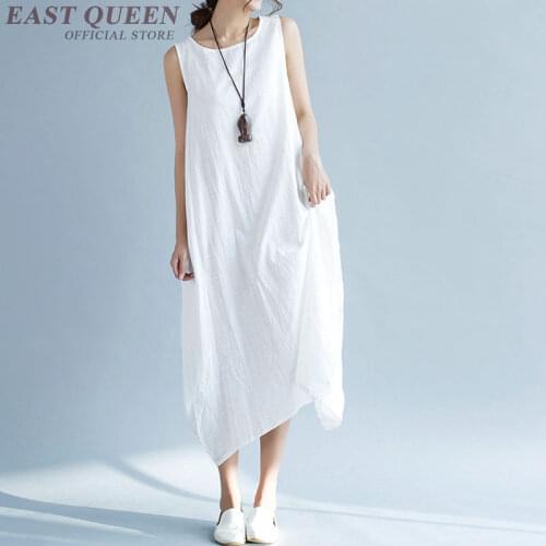 Dress linen ladies linen clothing women casual sundress AA3303 Y