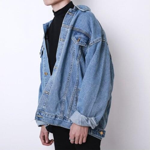 Fashion Jacke 2021 autumn and Spring new Korean loose oversize denim jacket male retro coat denim men women clothing