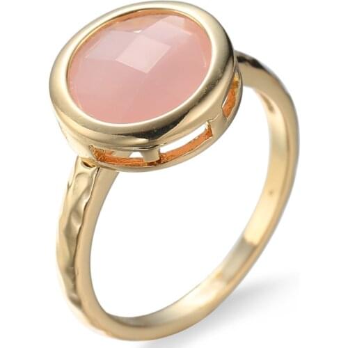 Fashion Women Jewelry 18k Gold Filled Imitation Jade Ring Wedding Enagement Rings Set Size 6-10