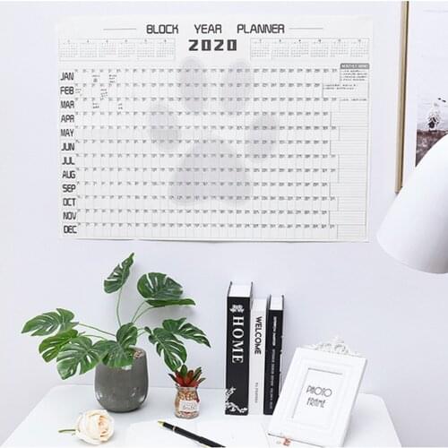 1pc 2020 Wall Calendar 365 Days Countdown Diary Calendar Home Office School Year Planner Daily Plan Paper Wall Calendar Schedule