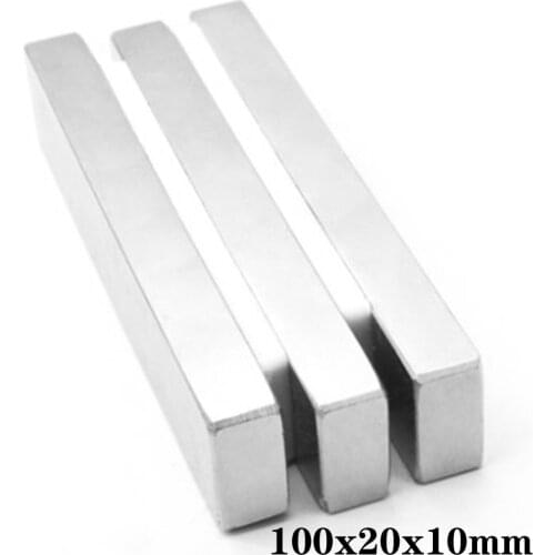 1/2/3PCS 100x20x10 Block Powerful Magnets Longest Sheet Neodymium Magnet 100x20x10mm Strong Permanent NdFeB Magnets 100*20*10 mm