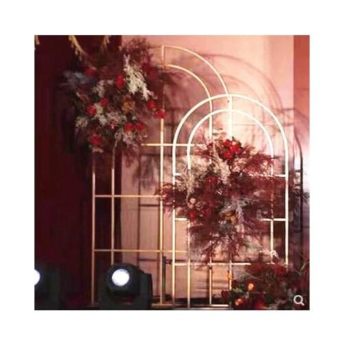 New wedding wrought iron round modeling stage background screen arch wedding cloth field props welcome area decorations