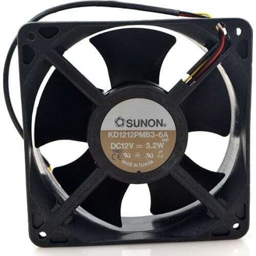 New original KD1212PMB3-6A 12V 3.2W 12038 12CM computer chassis large air volume fan