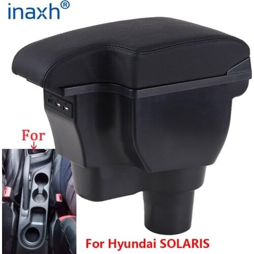 For Hyundai SOLARIS Armrest box 2017 2018 2019 2020 For Hyundai Solaris 2 Accent Verna Car Armrest Storage box car accessories