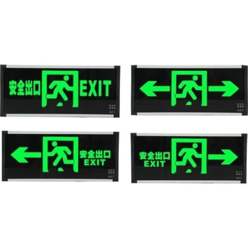 Fire Emergency Light Exit Sign Board Safety Accident Lamp Home Shopping Mall Fire Emergency Supplies with Battery Wall Mounted
