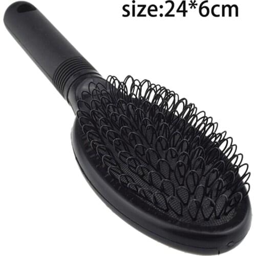 Professional Loop Brush Bristle Comb Massage Anti-Static Dark Brown Color Hair Extension Loop Brush Wig Care Comb Pink/Black