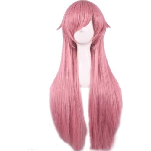 Drop Shipping Hot Future Daily Mirai Nikki Gasai Yuno Cosplay School Uniform Suit Costume Wig