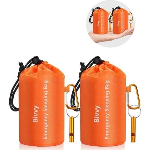 Emergency Survival Sleeping Bag, Thermal Bivy Sack Blanket, Waterproof Lightweight, Mylar Portable Nylon Sack for Camping Hiking