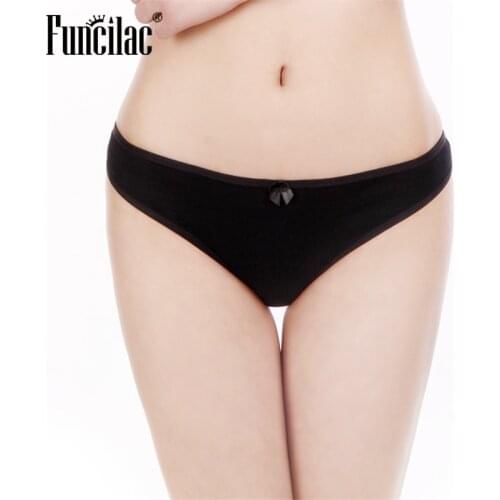 Sexy Women Cotton Panties Briefs for Women Ladies Underwear Girls Knickers Female lingerie Solid Bikini 1 Piece FUNCILAC