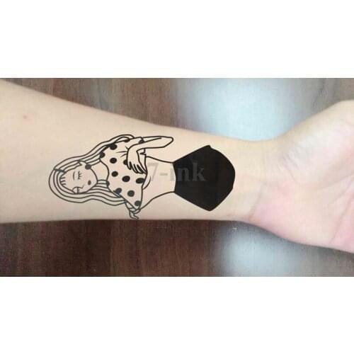 Temporary Tattoos Sticker old school sexy skirt girl tattoo Water Transfer Fake Flash tattoo Waterproof 10.5*6cm for gril woman