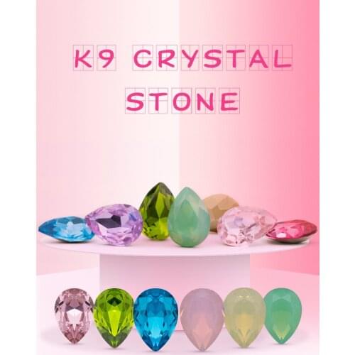 High Quality K9 Crystal More Colors Teardrop Fancy Stone 10x14mm 13x18mm Droplet Pointback Jewelry Stone