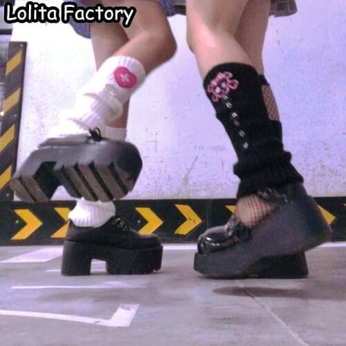 Women Girl Gothic Lolita Harajuku Knit Leg Warmers Loose Style Lady Boot Knee High Boot Stockings Leggings Warm arm cover gloves