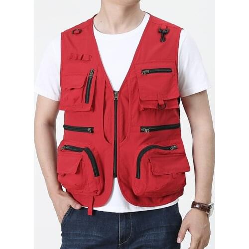 Mens Sleeveless Vest Jacket Outdoor Tactical Waistcoat Multi-pockets Fishing Photography Mountaineering Hiking Mesh Clothes 5XL