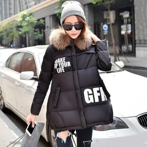 Winter 2020 Jacket Women Korean Down Jacket Woman Hooded Long Coat Female Large Fur Collar Overcoat Parka Mujer KJ735