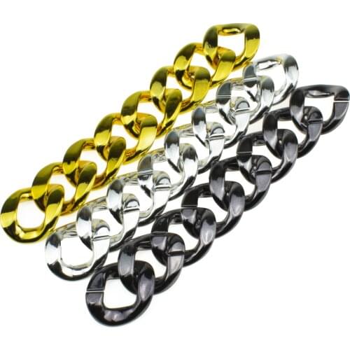 1.0 Meter Vintage Acrylic Chunky Chains DIY For Necklace Bracelet Long Chains ABS Plastic Collar Charms New Fashion Jewelry