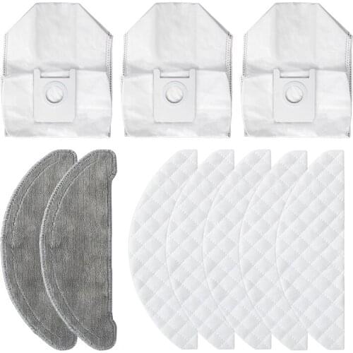 HOT！-10Pcs Disposable Wipes Dust Bags Recyclable Mops Cloths Parts Accessories for ROIDMI EVE Plus Robot Cleaner Sweeper