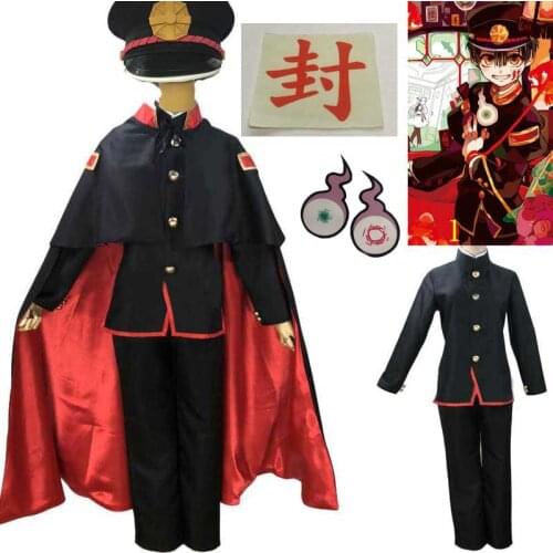 2020 4 PICS Anime Toilet-bound Jibaku Shounen Hanako-kun Hanako kun Cosplay Costume custom-made Cap Wig free wigcap