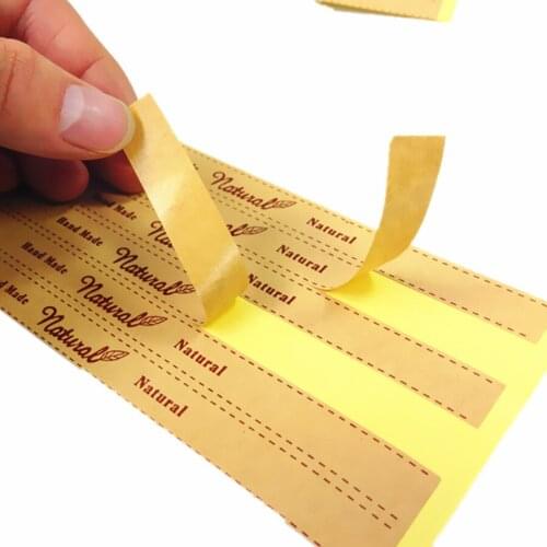 60pcs/pack HandMade Self-adhesive Natural Leather Paper Stationery Sticker For Package Scrapbooking