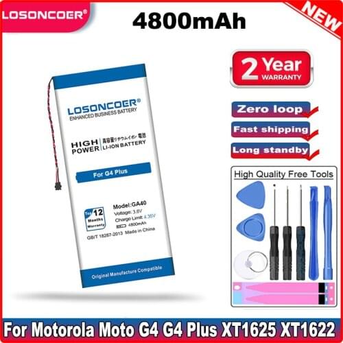 LOSONCOER 4800mAh GA40 Battery for Motorola Moto G4 Plus XT1625 XT1622 XT1644 XT1643 XT1642 XT1640 Xt1626 SNN5970A