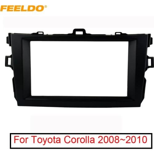 FEELDO Black 2DIN Car Refitting Radio Stereo DVD Frame Fascia Dash Panel Installation Kits For Toyota Corolla (08~10) #FD-2684