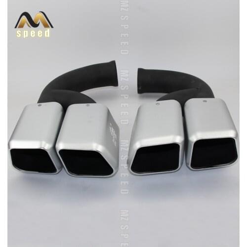The car Accessory exhaust pipe muffler tail throat square mouth four out for 11-14 Porsche Cayenne