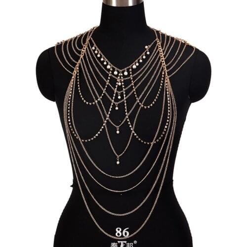 Boho Tassel Chains Beach Chest Bondage Chain Belt Fashion Harness Charm Body Exotic Accessories Luxurious Jewelry For Women