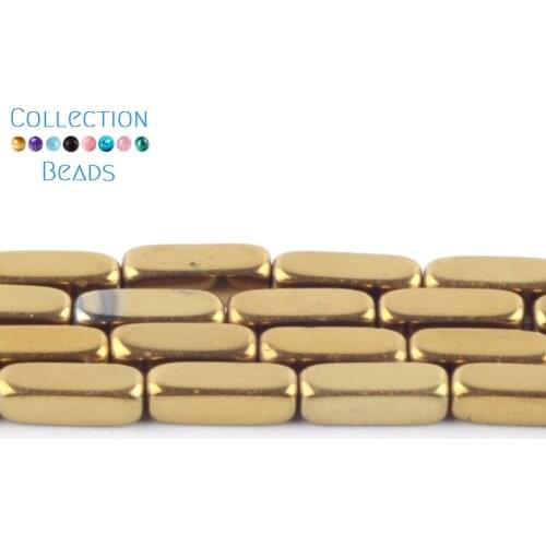 Natural Stone Gold Plated Cuboid Shape Hematite Spacer Loose Beads For DIY Jewelry Making Necklace Bracelet Accessories 15