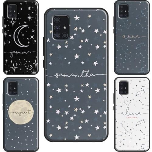 Custom Initials Name Stars Space Palm Trees Case For Samsung A71 A51 A41 A31 A11 A02 S A20 A40 A50 A70 A21S A20e A12 A32 A52 A72