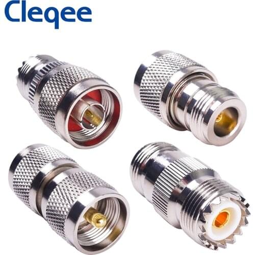 Cleqee 1pcs UHF SO239 PL259 Male Female To N Type Male Female Connector RF Coaxial Coax Adapter