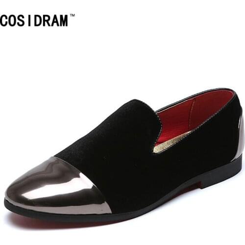 COSIDRAM Flock Spring Summer Men Casual Shoes Slip On Men Shoes Fashion Loafers For Male Footwear Plus Size 46 47 48 BRM-010