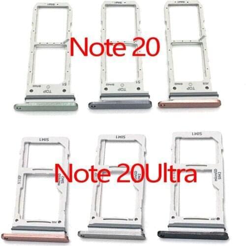 10pcs Sim Card Tray Holder SD Reader For Samsung Galaxy Note 20 Ultra SIM Card Tray Slot Cassette Replacement Part