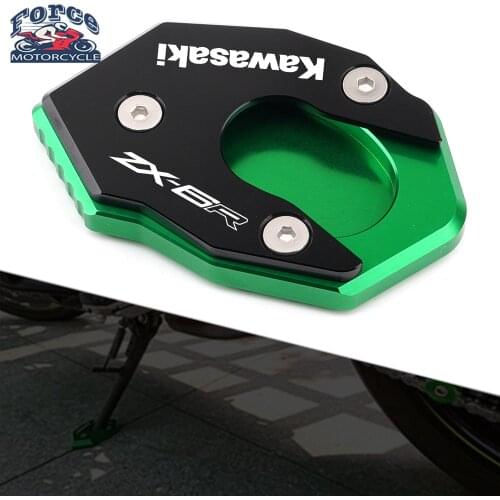 For Kawasaki Ninja ZX6R ZX-6R ZX 6R 2017 2018 2019 2020 Motorcycle CNC Alunimun Kickstand Plate Extension Pad Stand Enlarger