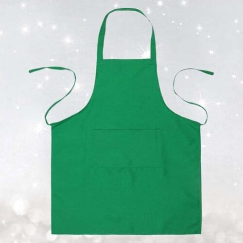 2 Pcs Pure Color Neck Strap Bib Apron Waterproof Restaurant and Home Kitchen Apron 60x70cm (Green)