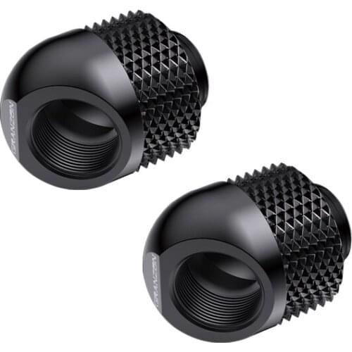 Granzon 2pcs G1/4'' 90 Degree /45 Degree Rotary Compression Fitting / water cooling Adaptors Copper Metal Connector GD-45/GD-90