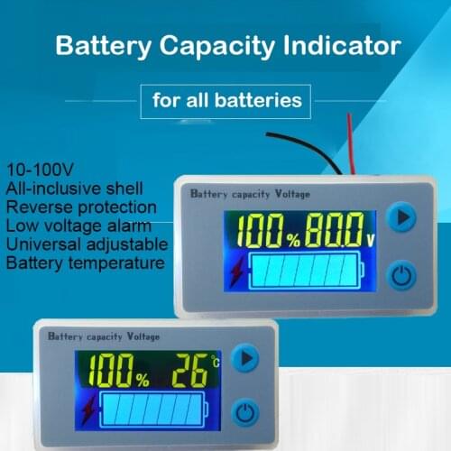 3S 4S 6S 7S Lithium Battery Capacity Indicator Power LCD Display Temperature Sensor Alarm 12V 16.8V 29.4V Lipo Meter JS-C33