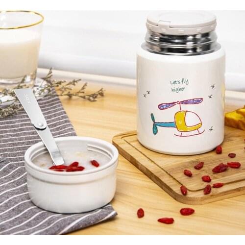 New insulation barrel stainless steel high-strength vacuum insulation with folding spoon hot food container outdoor insulation