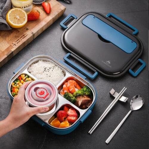 Stainless Steel lunch box for kids food storage insulated lunch container japanese snack box Breakfast bento box with Soup Cup