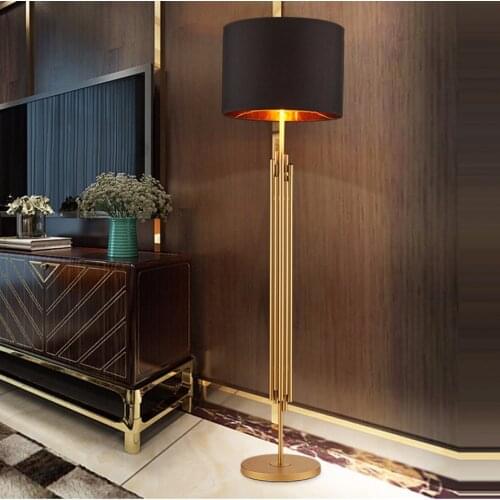 Led e27 Nordic Iron Fabric Golden Black LED Lamp LED Light LED Floor Lamp Floor Light For Foyer Study Dinning Room Bedroom