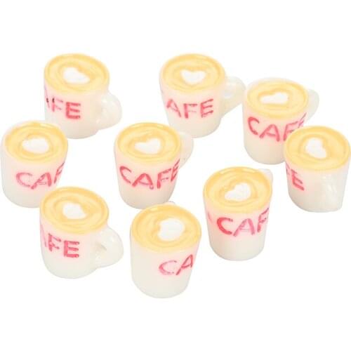 LF 20Pcs Mixed 8x12mm Coffee Cup Resin Decoration Crafts Flatback Cabochon Embellishments For Scrapbooking Cute Diy Accessories