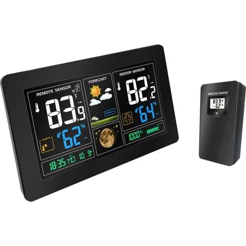 Weather station wireless indoor outdoor in temperature instruments Temperature Humidity Weather Forecast RCC Snooze Alarm Clock
