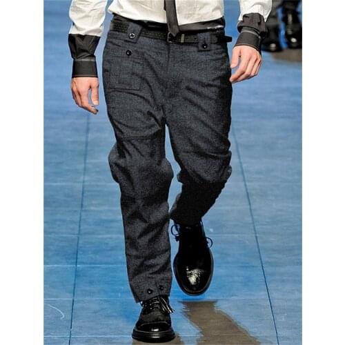 Mens woolen pants 2020 autumn and winter Europe and America Slim straight large size business wool casual pants trousers foot p