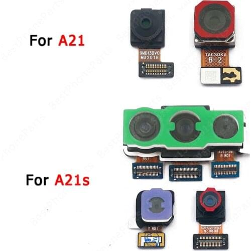 Original Rear Front Camera For Samsung Galaxy A21s A21 Small Facing Back Frontal Selfie Backside Camera Module Flex Spare Parts