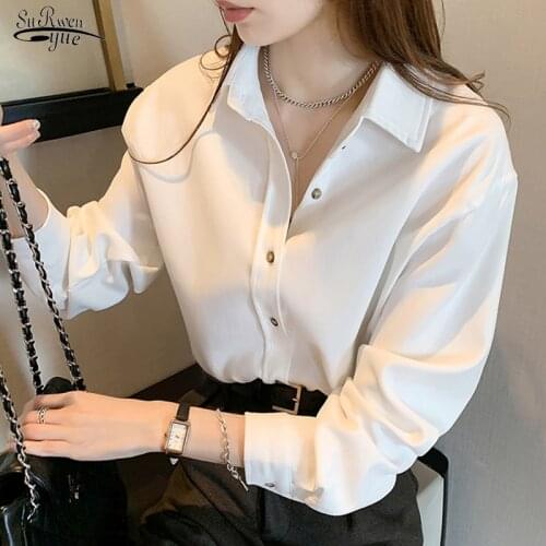 Autumn Botton Cardiagn Female Long Sleeve Shirt Tops New Corduroy Vintage Casual White Blouse Women Plus Size Tops Mujer 12535